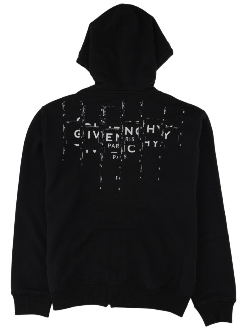 Givenchy Photographic Print Black Zip-Up Cotton Hoodie