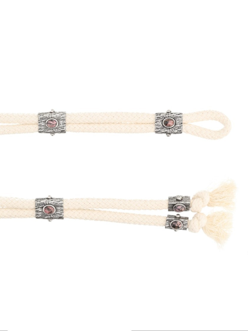 Isabel Marant Natural Braided Rope Stone Accents Belt