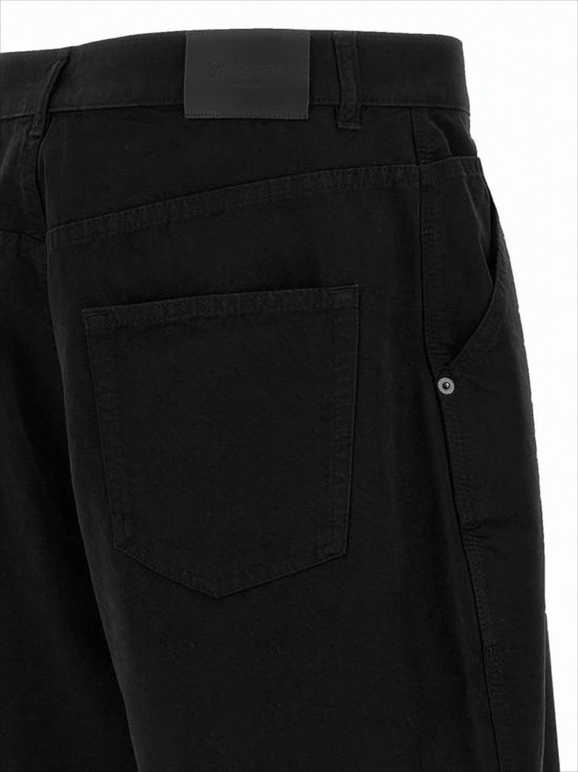 Saint Laurent Mid-Thigh Black Shorts In Classic Five-Pocket Design