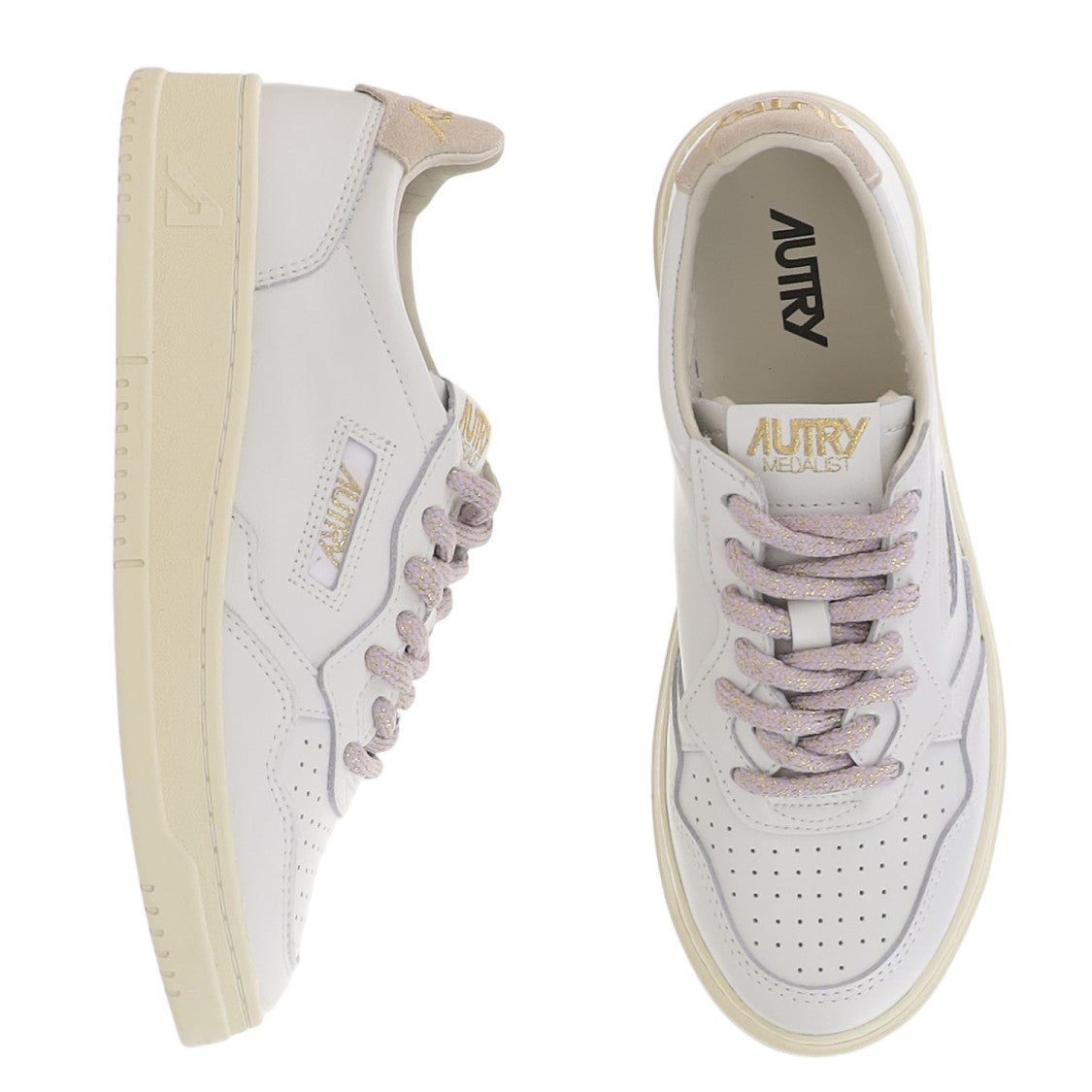 Autry White Suede Insert Perforated Sneakers