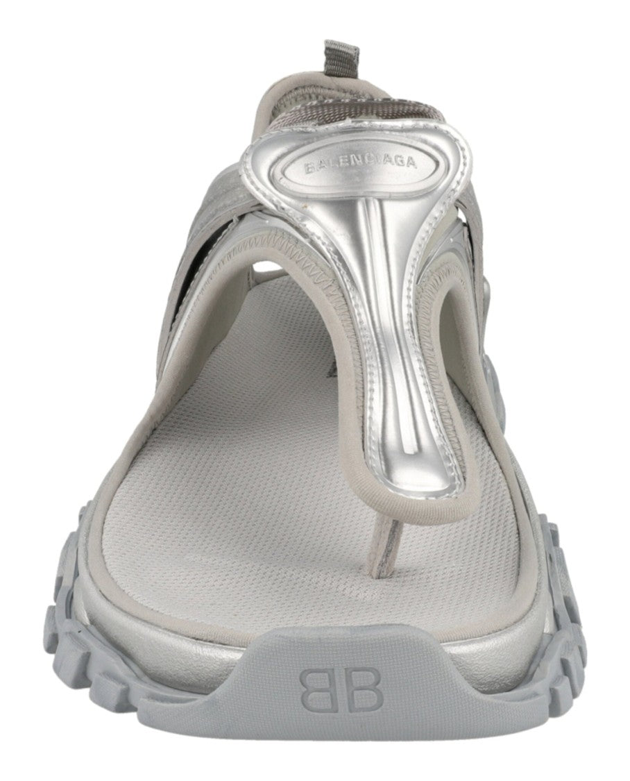 Balenciaga Sporty Tactical Track Sandals With Embossed Logo And Rugged Sole