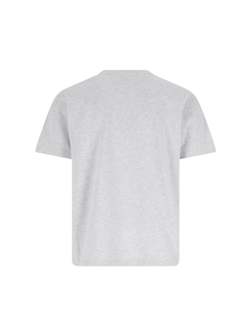 Casablanca Organic Cotton Grey T-Shirt With Logo Print