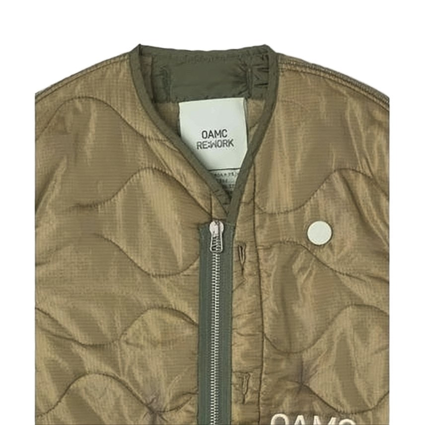 Oamc Quilted Two-Tone Vest With Front Zipper