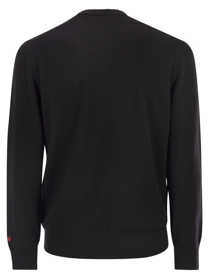 Mc2 Saint Barth Crew Neck Jumper With Chest Embroidery