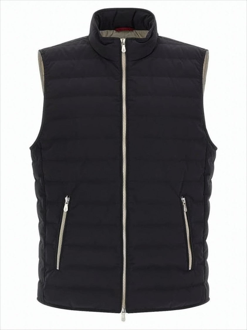 Brunello Cucinelli Taffeta Padded Vest With Horizontal Quilting