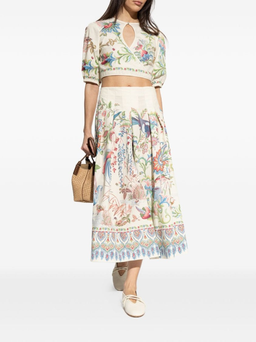 Etro Front Button Midi Dress With Floral Print