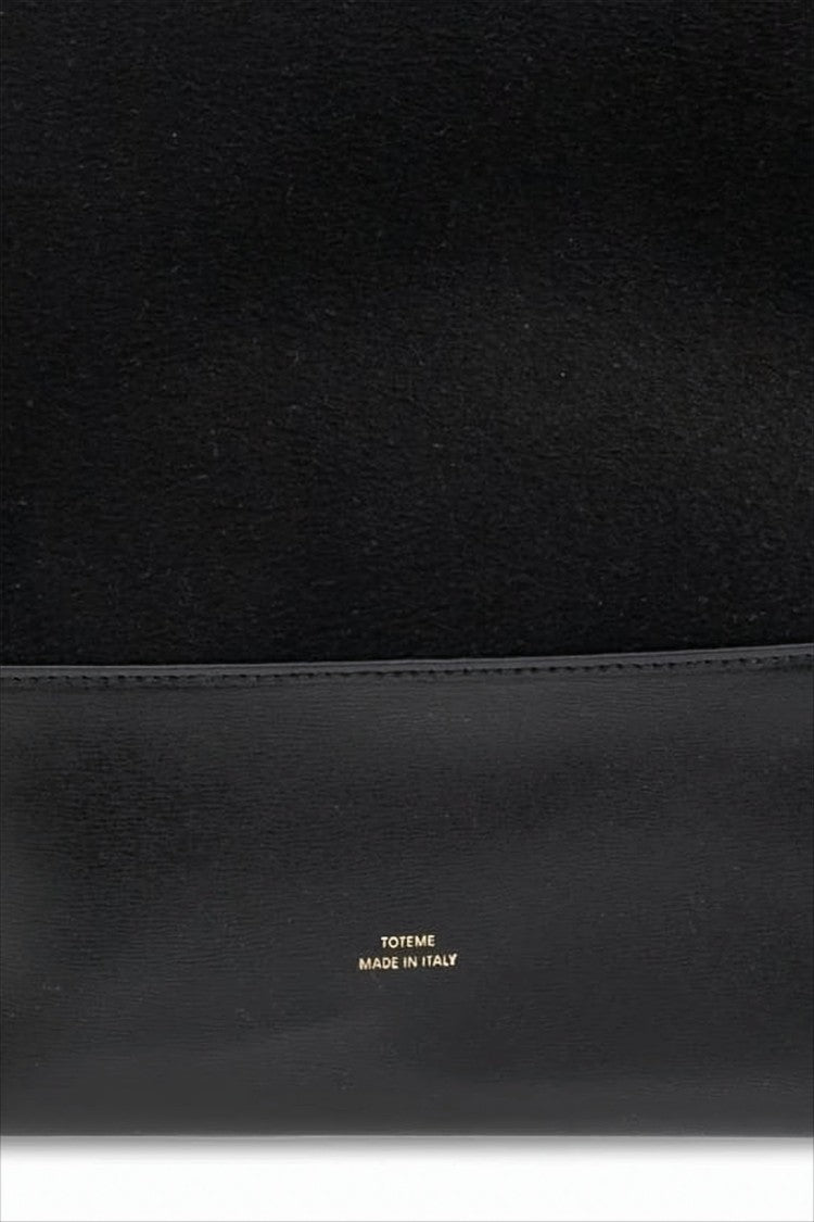 Totême Structured Wool Shoulder Bag With Smooth Leather Base