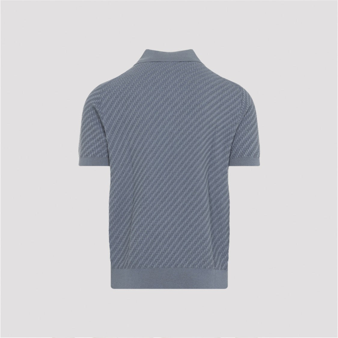 Brioni Blue Cotton Blend Polo Shirt