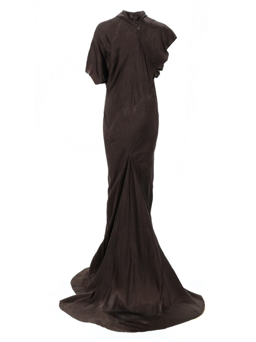 Rick Owens Seb Gown Cupro Asymmetrical Evening Dress