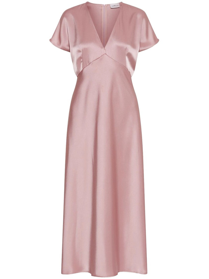 Marella Midi Dress With V-Neckline And Flutter Sleeves