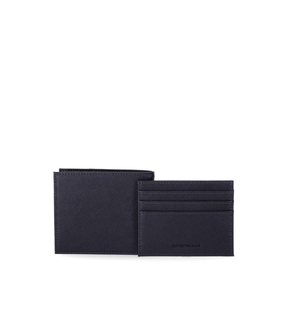 Emporio Armani Blue Wallet+Card Holder Set