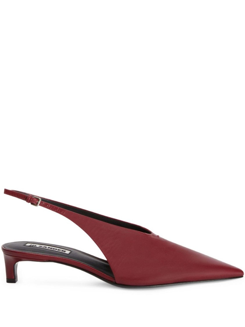Jil Sander Red Leather Slingback