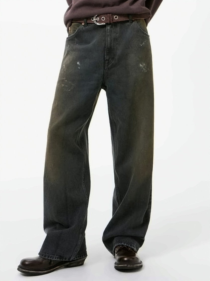 Our Legacy Washed Black Denim Wide-Leg Pants