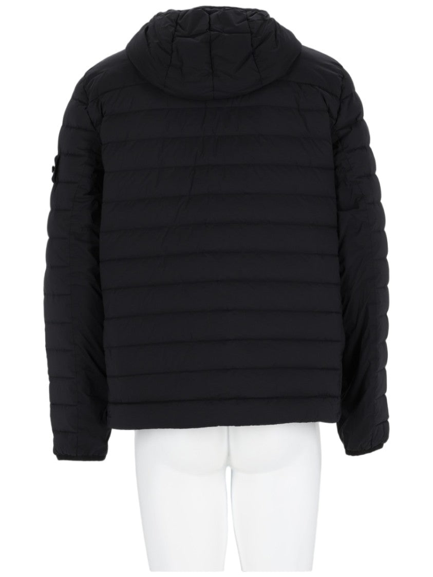 Stone Island Matte Finish Padded Jacket With Hood And Water-Resistant Coating