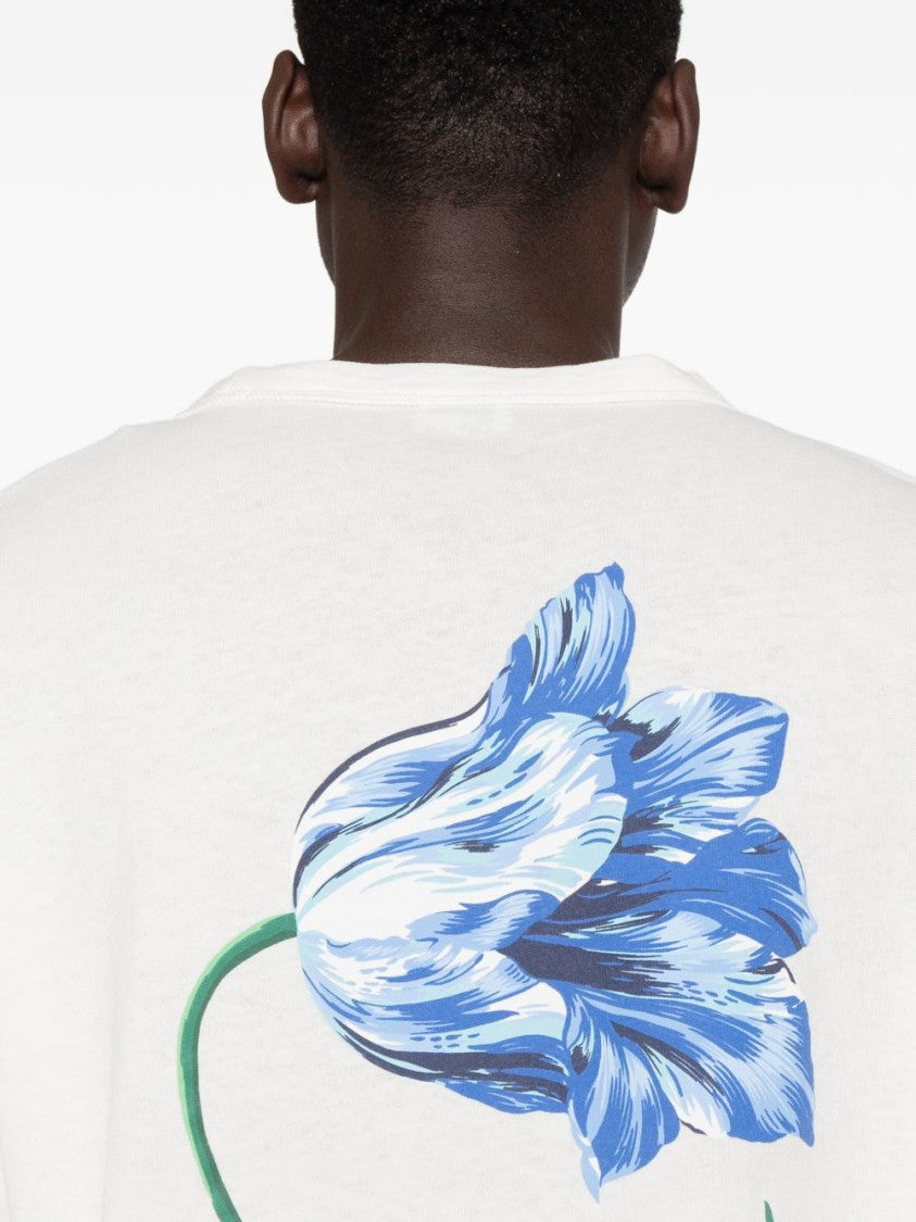 Kenzo Graphic Print Crew Neck Cotton T-Shirt