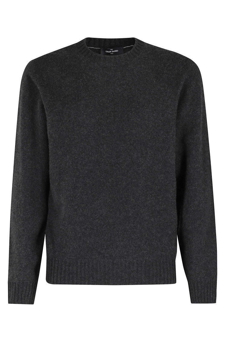 Gran Sasso Grey Classic Crewneck Cashmere Sweater