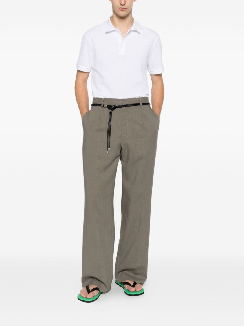 Balmain White Embroidered Piqué Polo Shirt