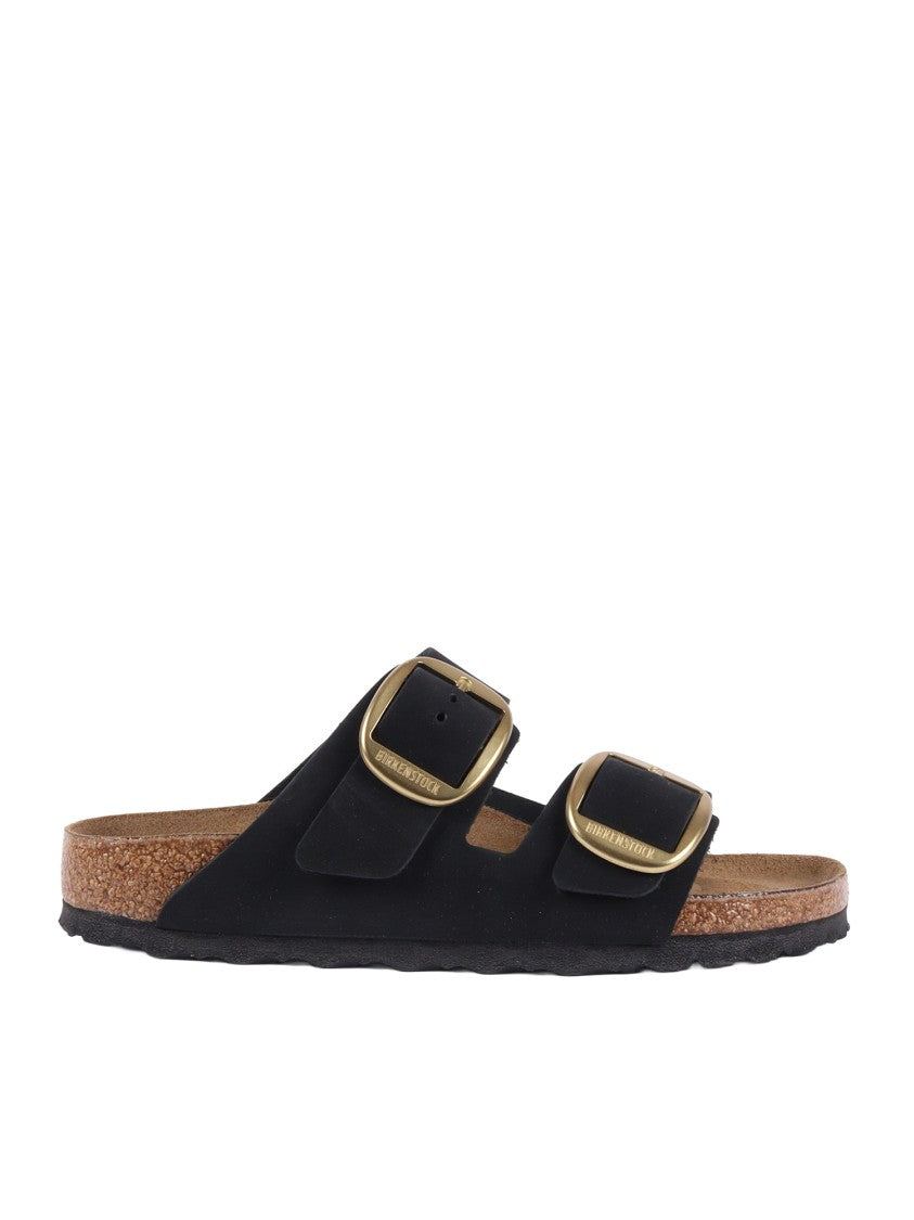 Birkenstock Black Arizona Nubuck Leather Slide Sandal