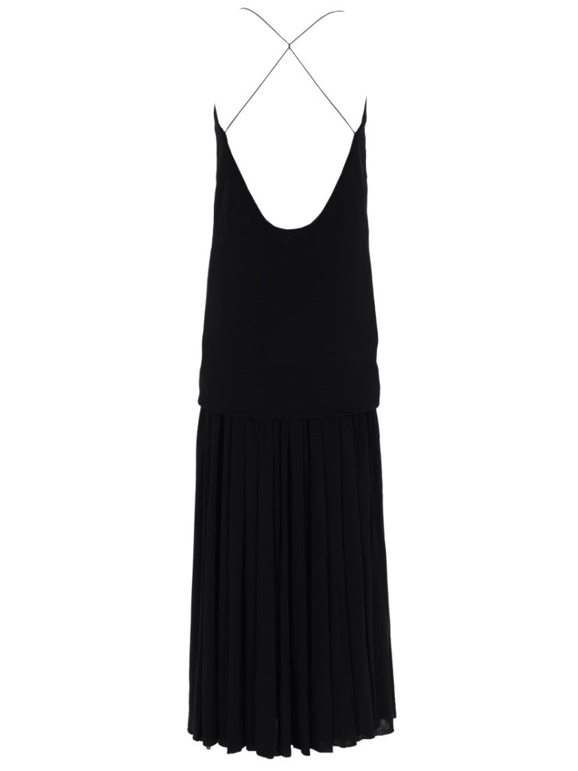 Jacquemus Abiha Pleated Long Viscose Dress