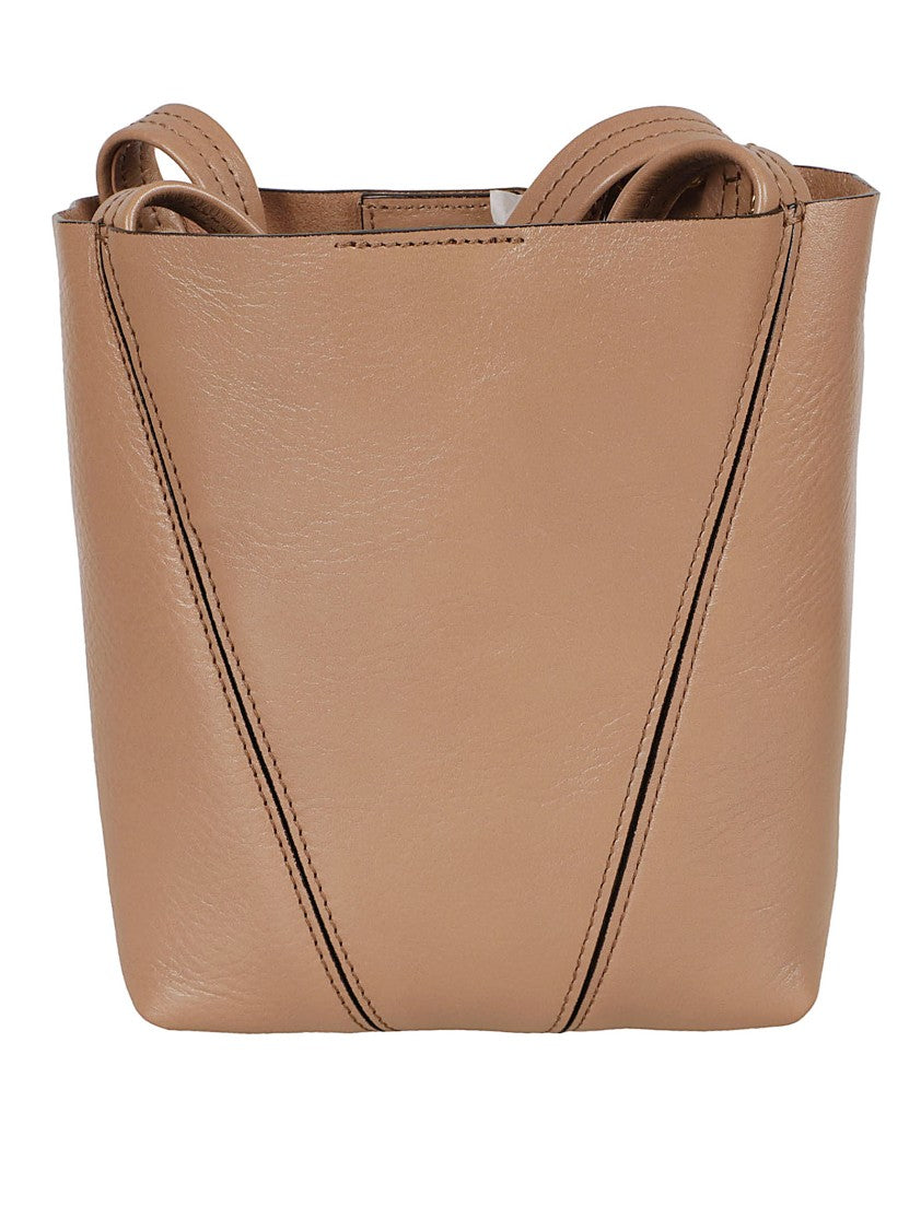 Chloé Structured Grained Leather Handbag With Pendant Chain