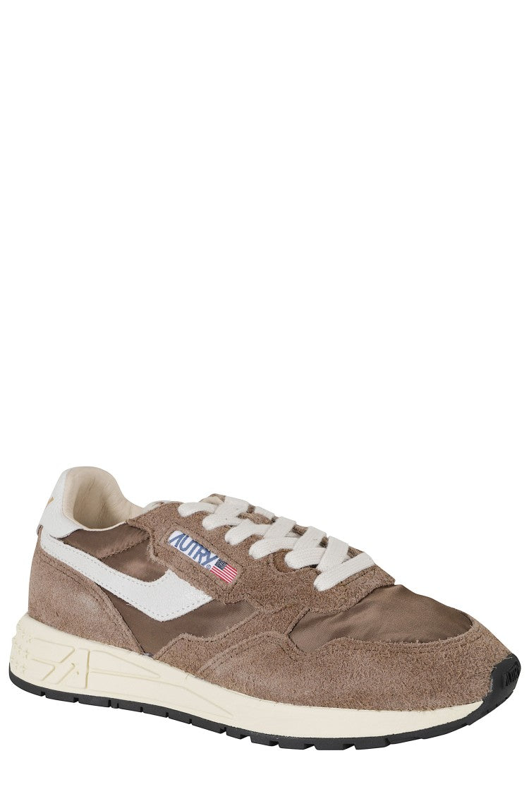 Autry Brown Reelwind Low Suede Inserts Leather Sneakers
