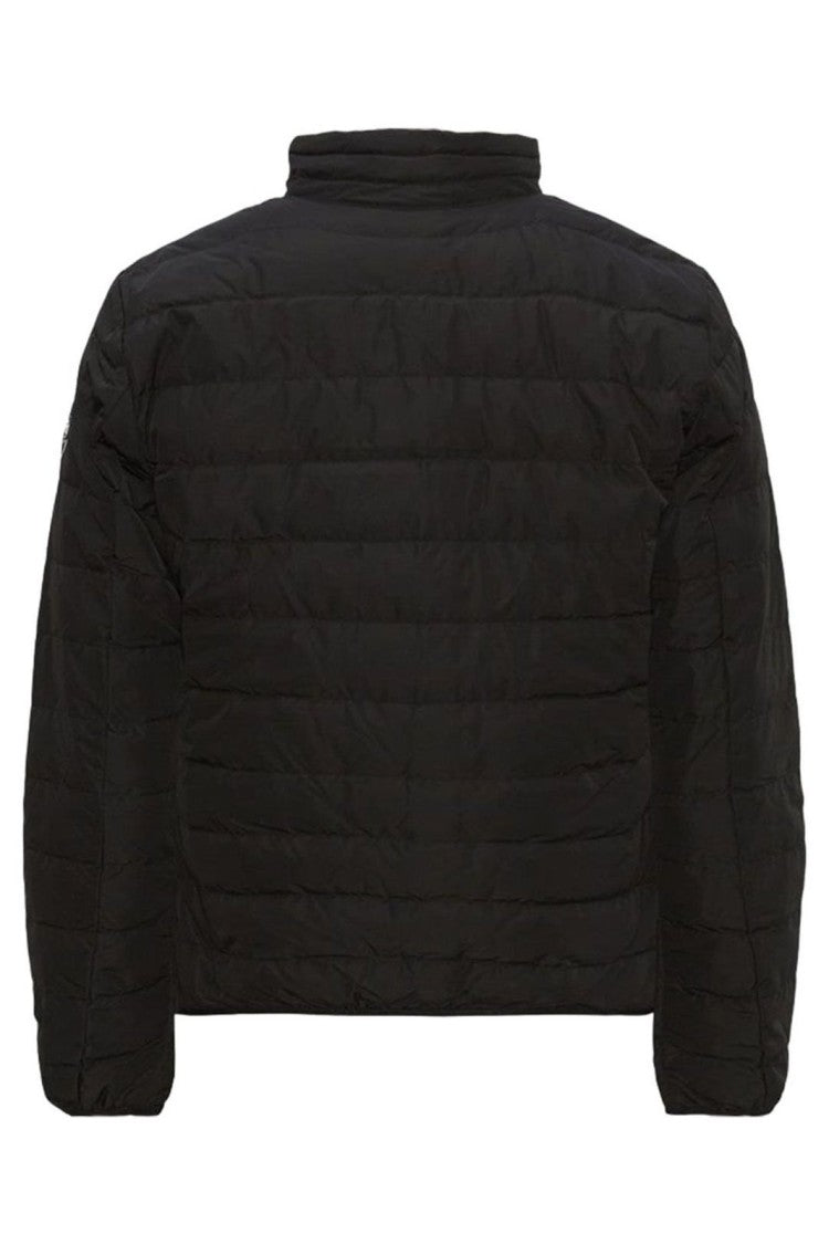 Ea7 Emporio Armani Quilted Black Down Jacket With High Collar