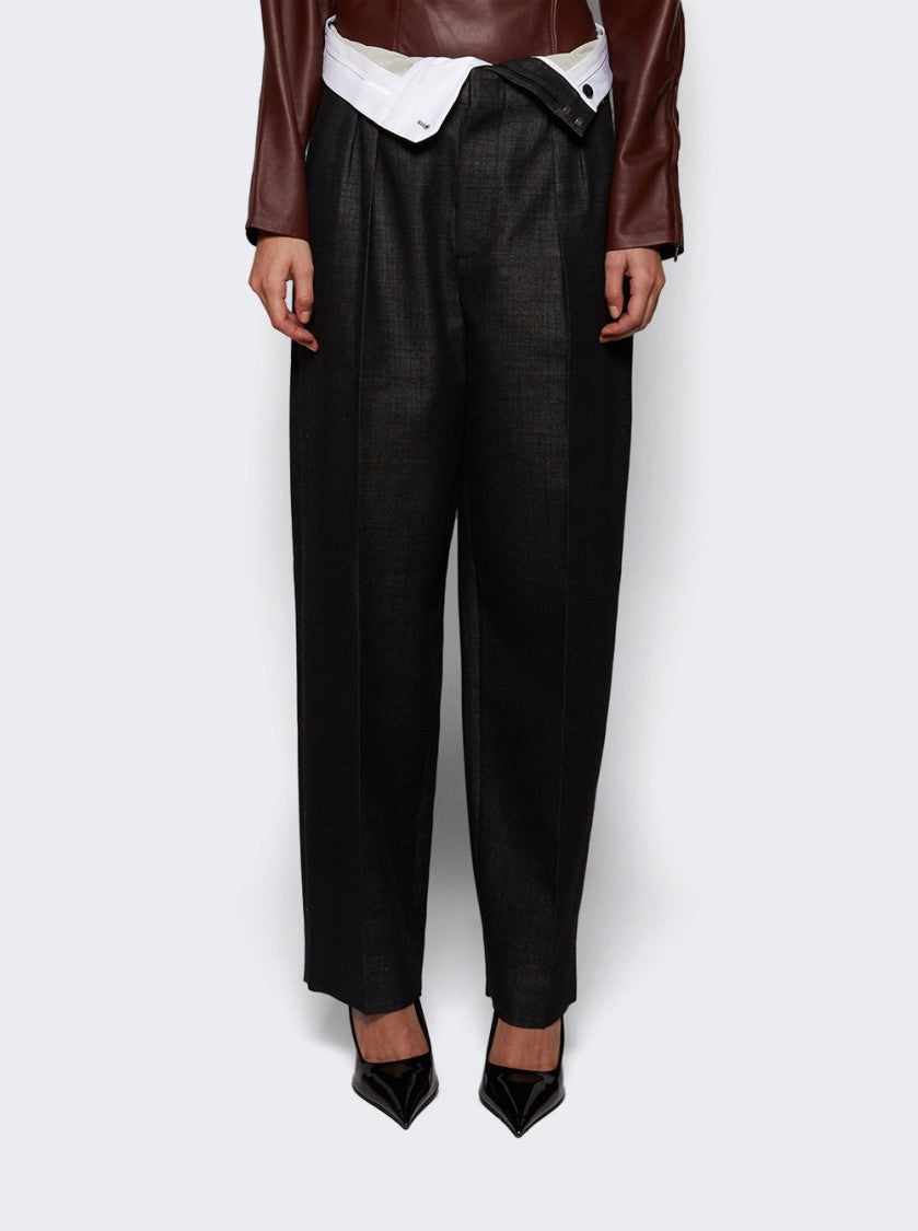 Victoria Beckham Double Waistband Detail Trouser Black And Ivory