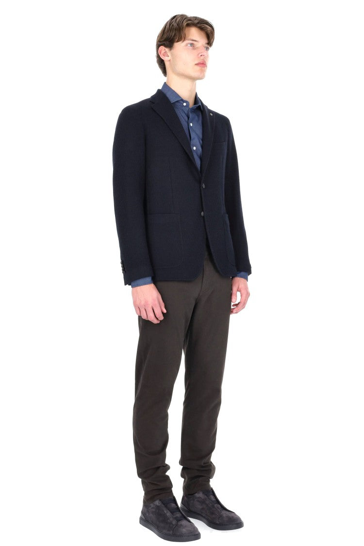 Tagliatore Montecarlo Ribbed Wool Jersey Jacket
