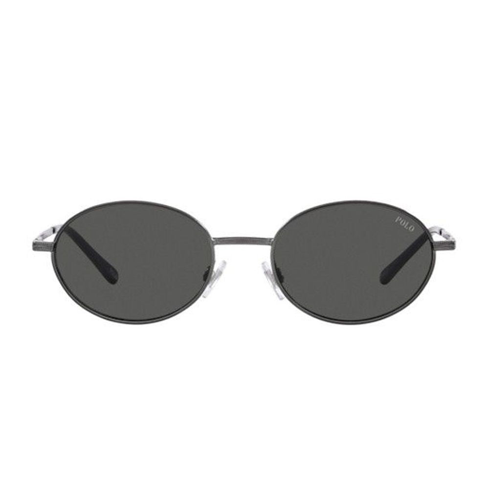 Polo Ralph Lauren Ph3145 Refined Black Metal Oval Sunglasses