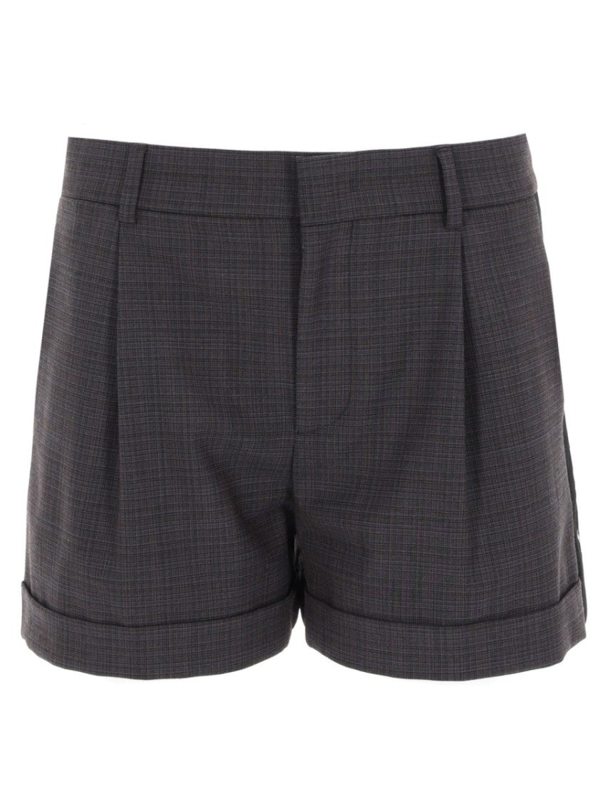 Moschino Dark Check Ribbon Side Seam Shorts