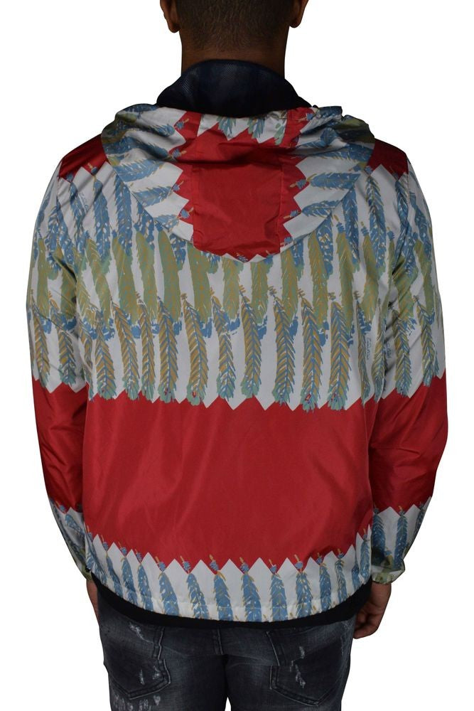 Valentino Garavani Leaf Print Nylon Jacket With Drawstring Hood