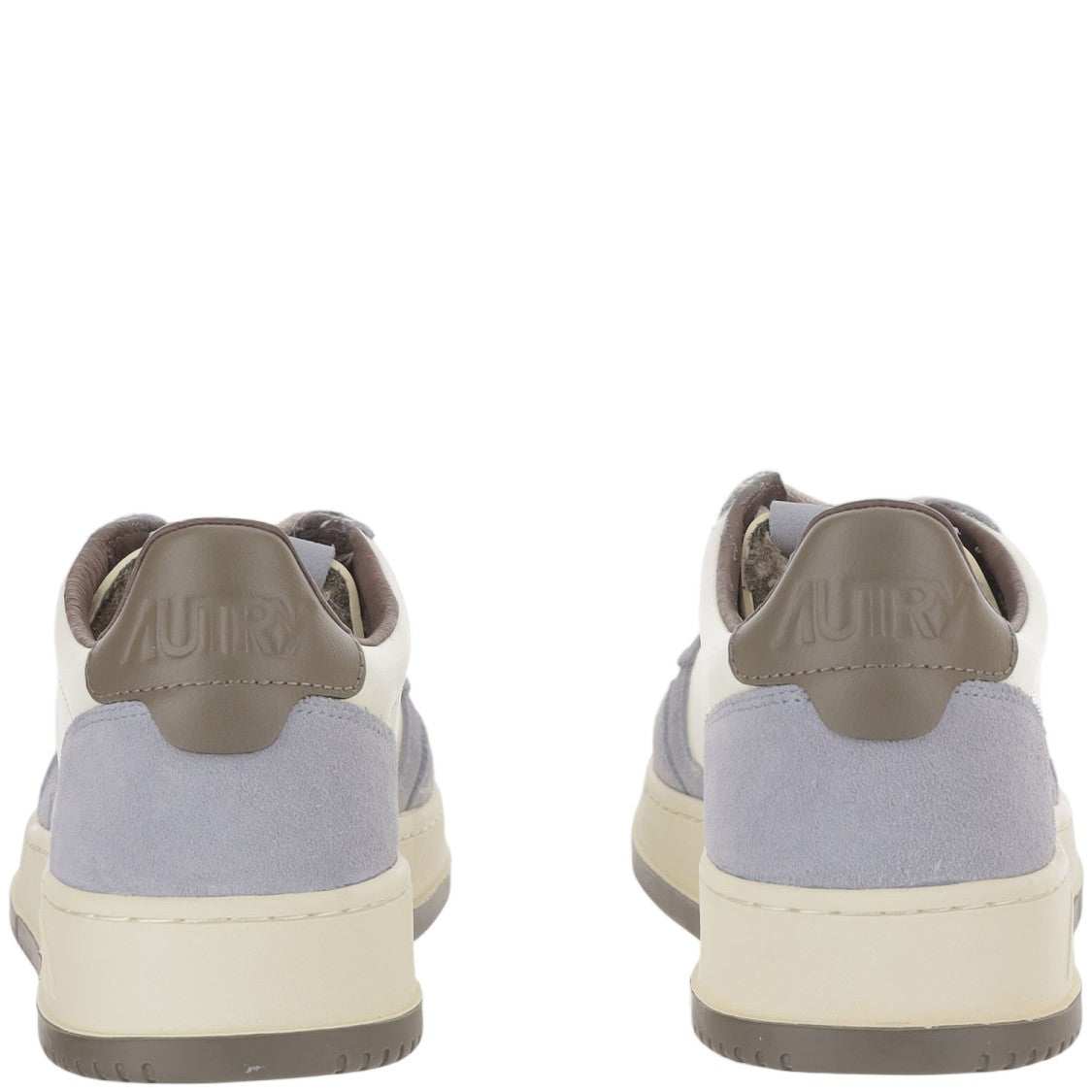 Autry Low Leather Sneakers With Suede Overlays