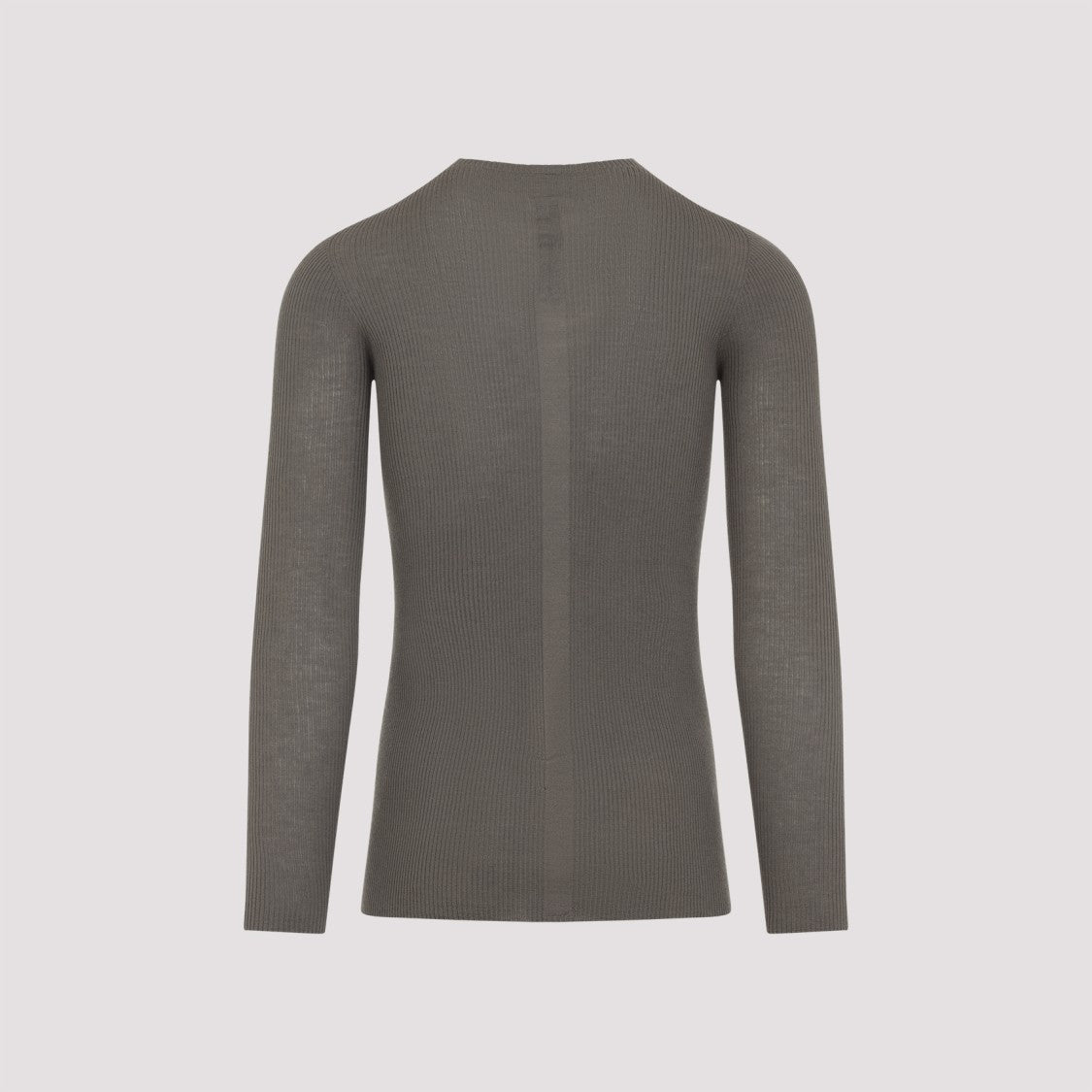Rick Owens Ribbed Fitted Long-Sleeved Top With Classic Crew Neckline