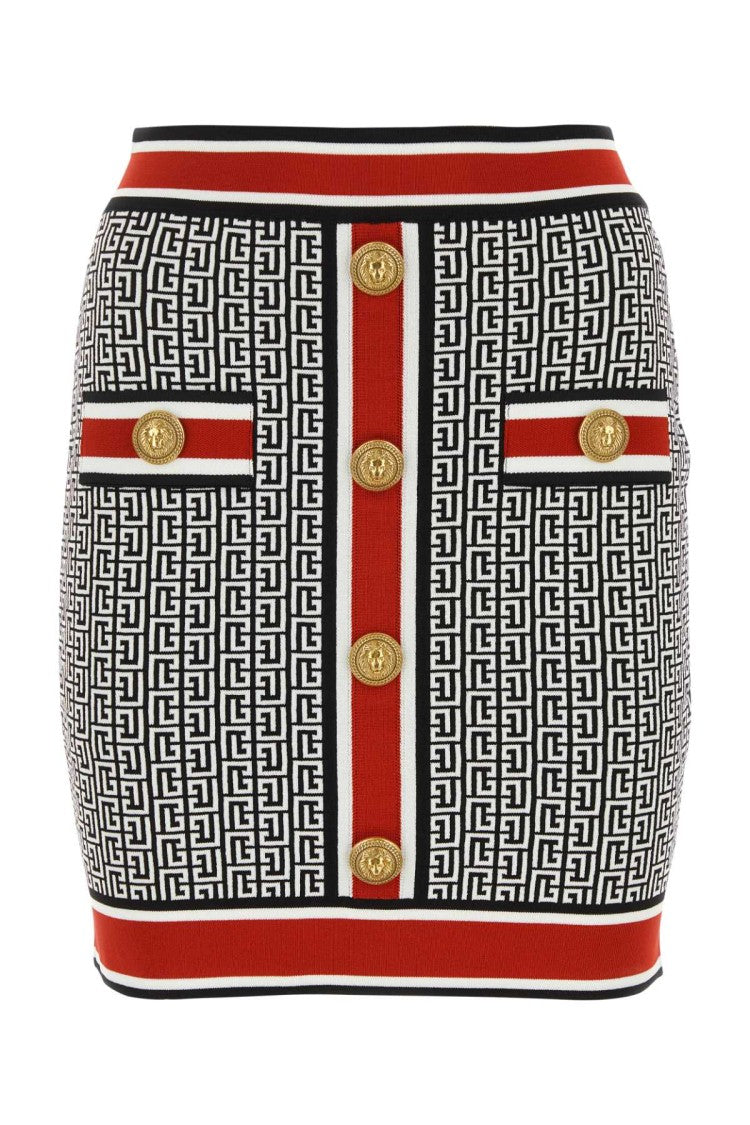 Balmain Embroidered Viscose Blend Mini Skirt