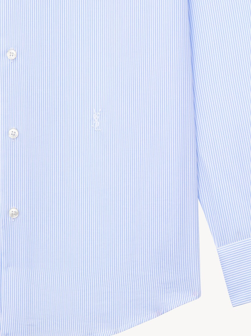 Saint Laurent Light Blue Chemise Pinstripe Shirt