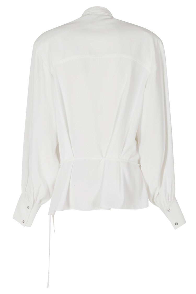 Iro White Bliss Scarf Draped Polyester Shirt