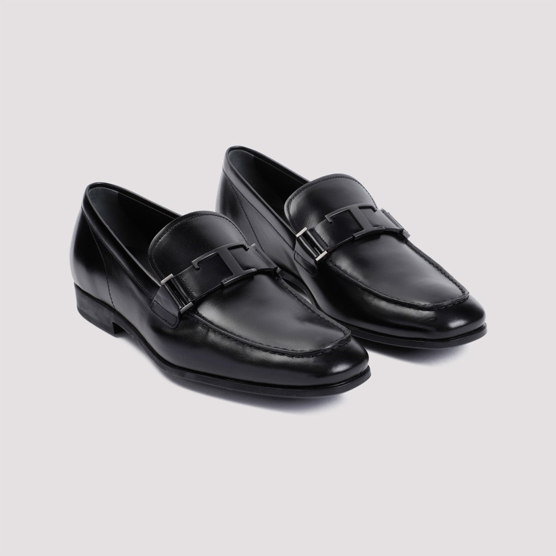 Tod's Black Polished Leather Loafers