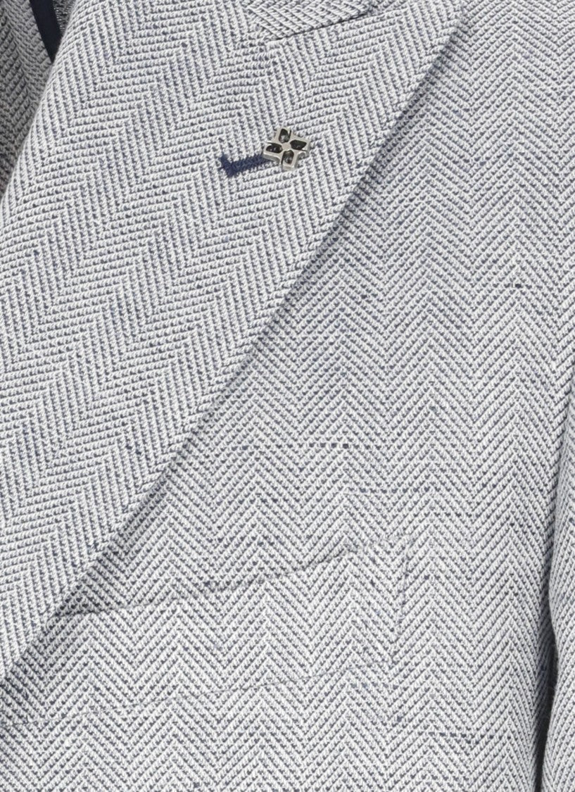Tagliatore Grey Linen And Cotton Jacket