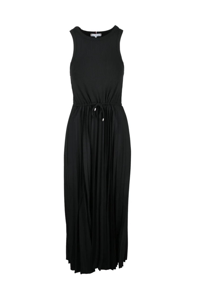 Tommy Hilfiger Black Cotton Viscose Elastane Women Long Dress
