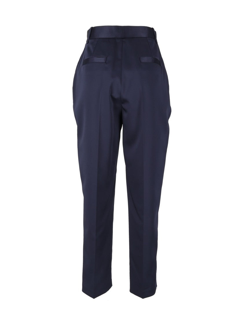 Elisabetta Franchi High-Waisted Pleated Tailored Straight-Leg Pants