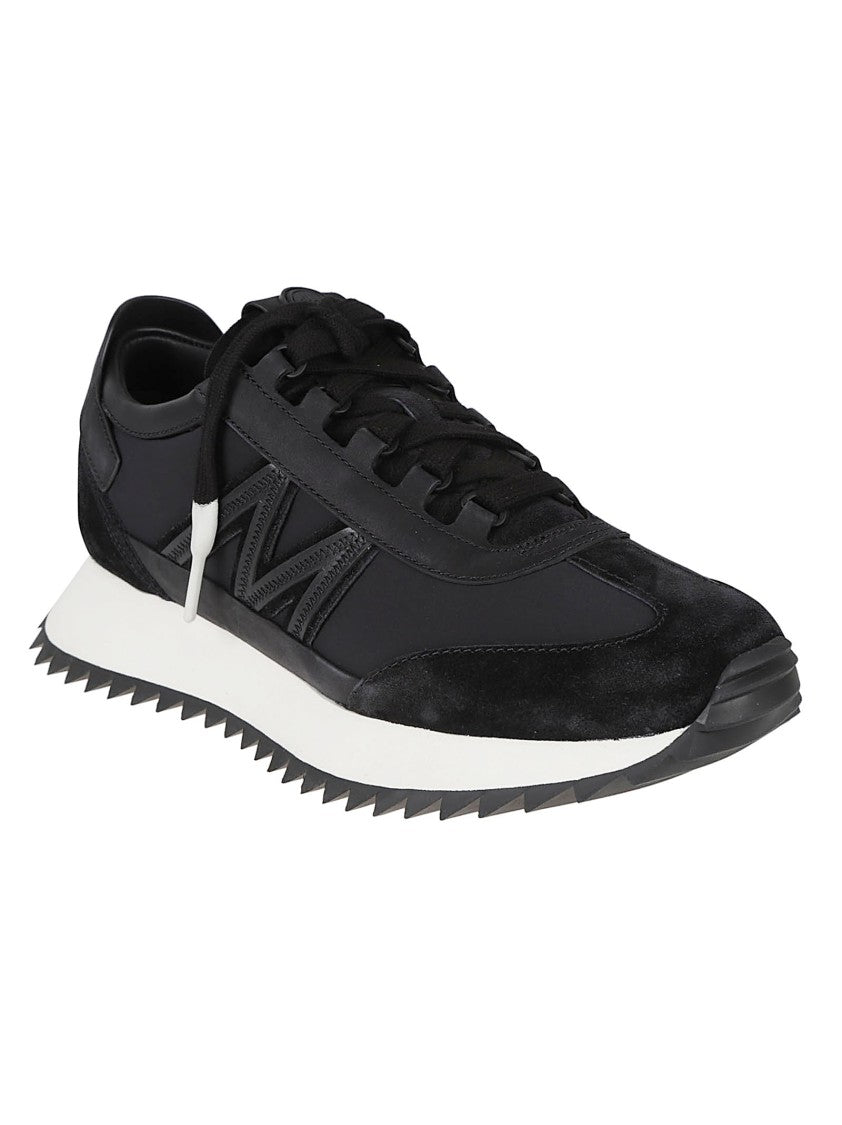 Moncler Nylon And Nubuck Sneakers With Distinctive Logo Details