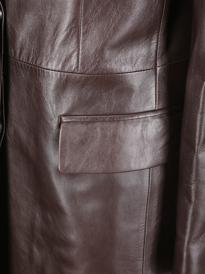 1972 Desa Leather Redingote Coat