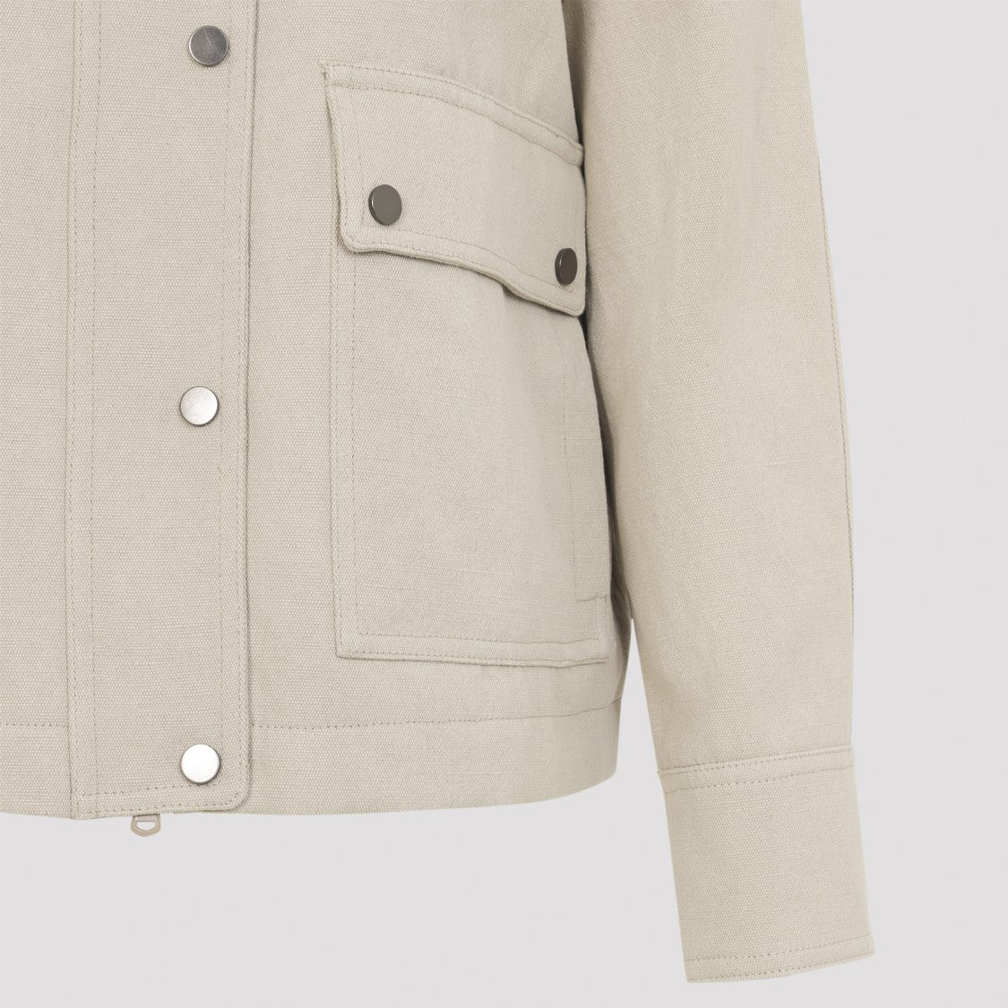 Brunello Cucinelli Short Coat In Cotton-Linen Blend