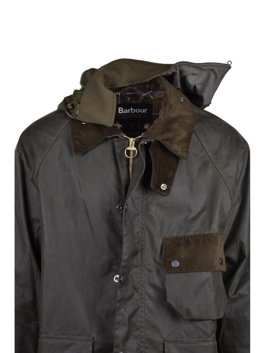 Barbour Olive Green Solway Waxed Cotton Coat