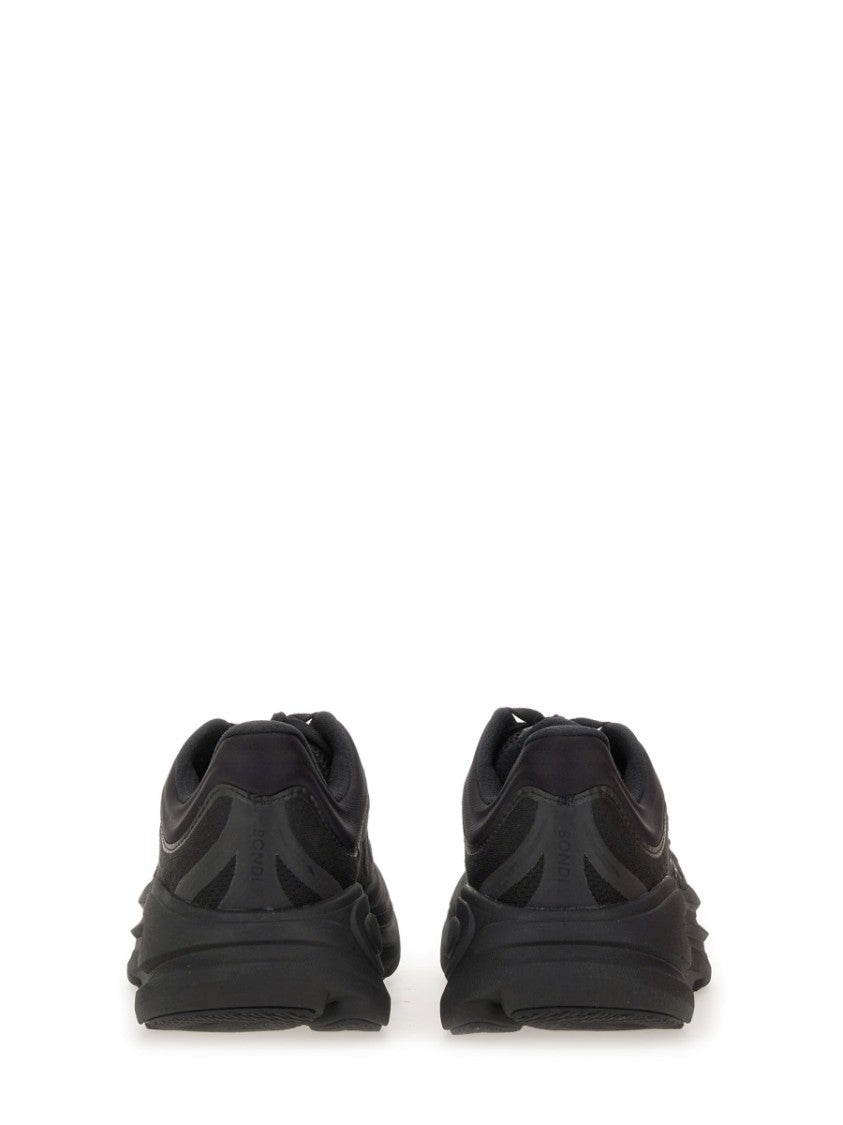 Hoka Sleek All-Black Sneakers With Cushioned Sole And Breathable Mesh Upper