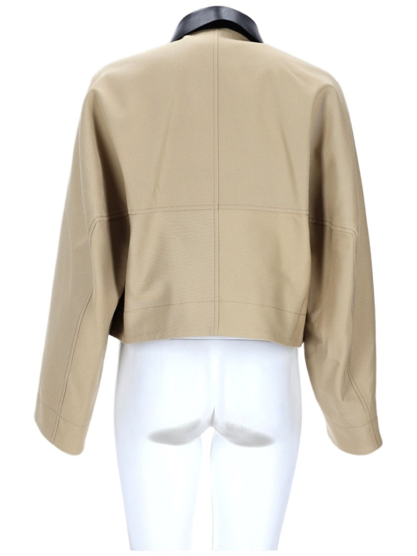Givenchy Cropped Beige Sports Jacket With Contrasting Black Collar