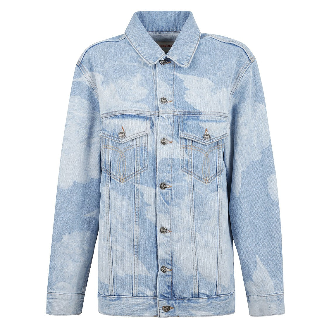 Fiorucci Pastel Denim Jacket With Cloud Motif