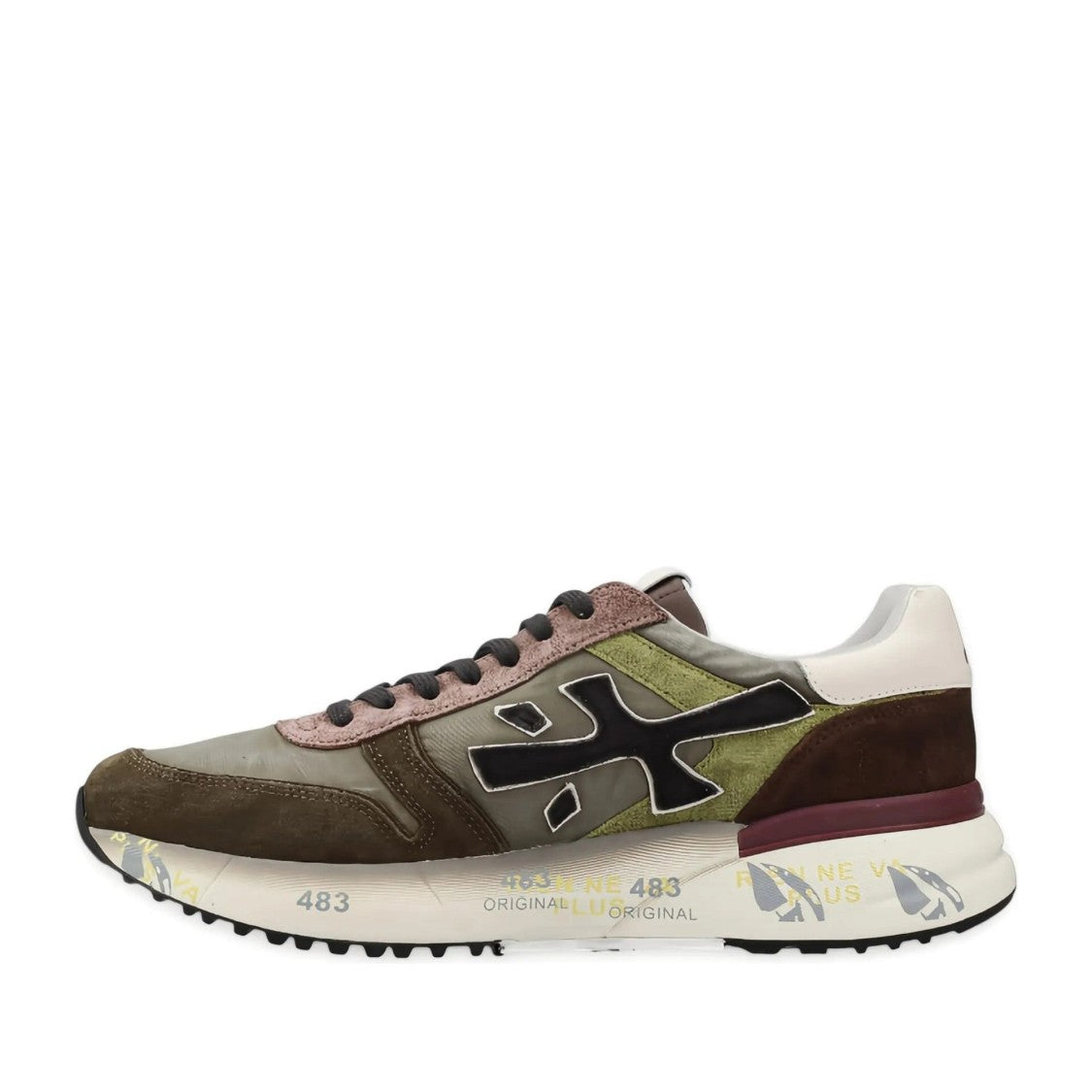 Premiata Brown Mick Leather Graphic Sole Sneakers