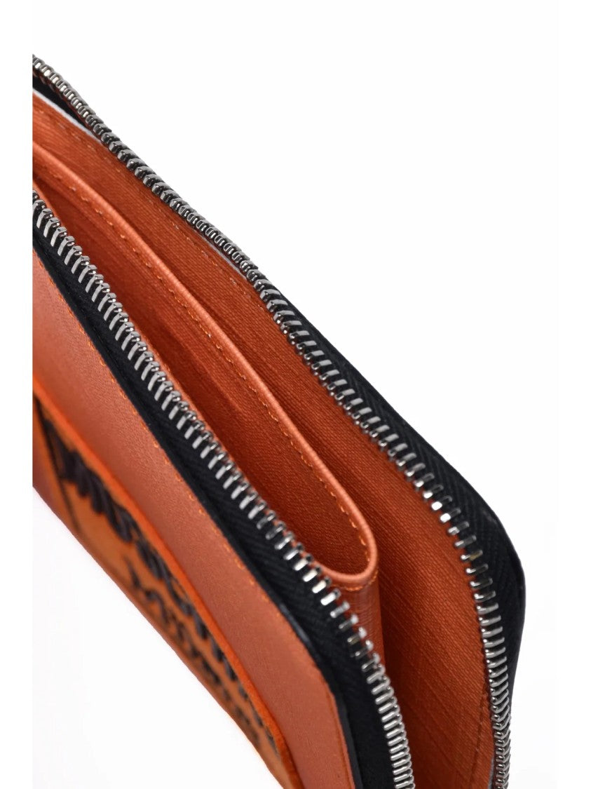 Moschino Couture Orange Textured Rubber Wallet