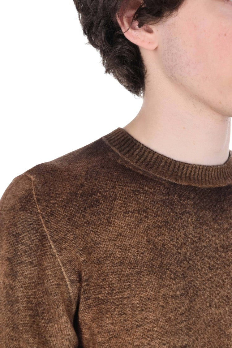 Avant Toi Brown Hand-Painted Cashmere Crewneck Sweater